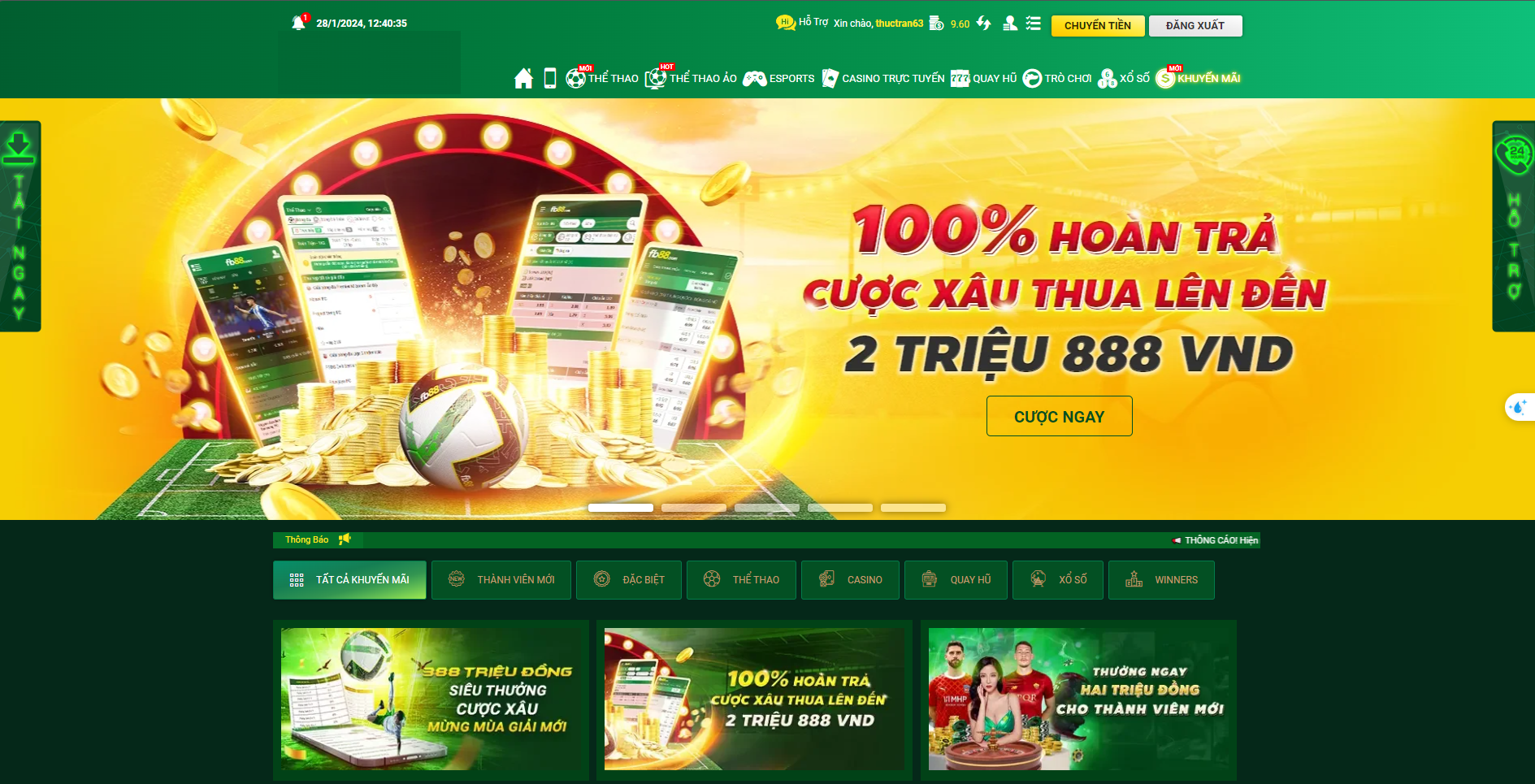 Phần thưởng thú vị dành cho mọi người chơi FB88 Phần thưởng thú vị dành cho mọi người chơi FB88